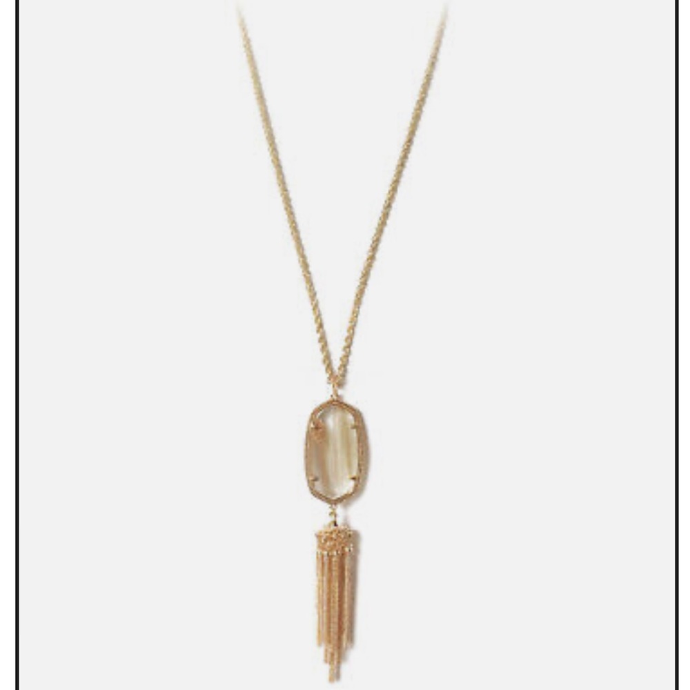 Kendra Scott Rayne Tassel Gold Dust Glass Necklace Long